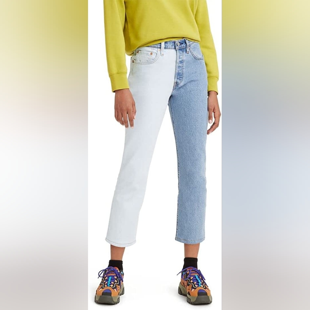 Levi's Women's 501 - of two minds - multicolor cropped denim jeans